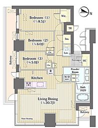パークコート文京小石川ザタワー 2LDKの間取図画像