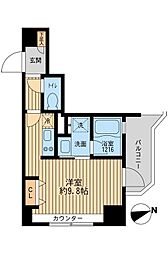 クリオ戸越銀座弐番館 ワンルームの間取図画像