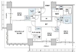 ブリリアタワー浜離宮 3LDKの間取図画像