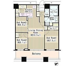 芝浦アイランドケープタワー 3LDKの間取図画像