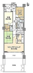瀬田シティハウス 2SLDKの間取図画像