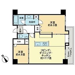 オープンレジデンシア代々木公園 2LDKの間取図画像