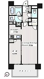 リビオ新宿ザ・レジデンス 1LDKの間取図画像