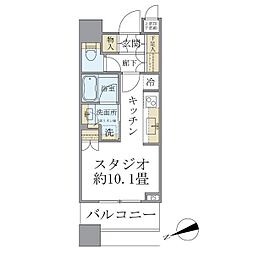 ブリリアタワーズ目黒サウスレジデンス ワンルームの間取図画像