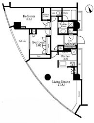 アトラスタワー西新宿 2LDKの間取図画像