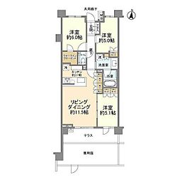 ブランズ文京護国寺 3LDKの間取図画像