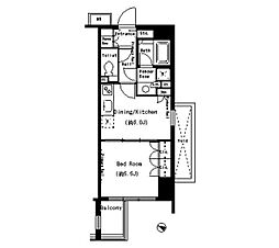 パークアクシス目黒本町 1DKの間取図画像