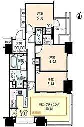 シティタワー九段下 3LDKの間取図画像