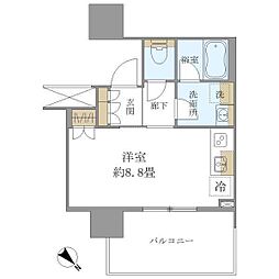 ブリリアタワー浜離宮 ワンルームの間取図画像