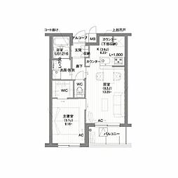 ガーデン東新宿 1LDKの間取図画像