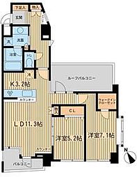 THEPALMSヨヨギウエハラバートテラス 2LDKの間取図画像