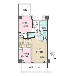 ザ・パークハウス上目黒ピアース 2LDKの間取図画像