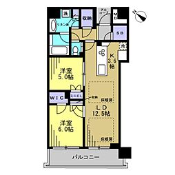 パークホームズ豊洲ザレジデンス 2LDKの間取図画像