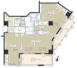ParkAxis恵比寿 2LDKの間取図画像