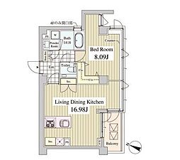 CasaAlbore 1LDKの間取図画像