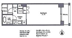 六本木ヒルズレジデンスD棟 1Kの間取図画像