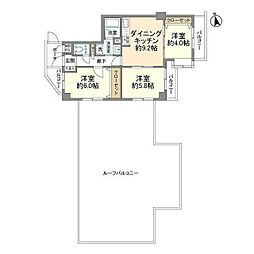 ライオンズマンション北千束 3DKの間取図画像