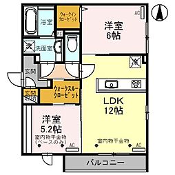 クレセントSK3 2LDKの間取図画像