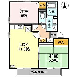 ラフィネ・A 2LDKの間取図画像