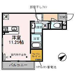 Grandville ワンルームの間取図画像