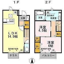 アバンサール 2LDKの間取図画像