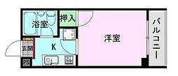 ヴィラ・プレステージ 1Kの間取図画像