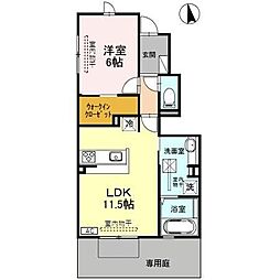 ドマンセマン 1LDKの間取図画像