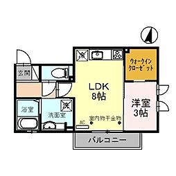 ALMO 1LDKの間取図画像