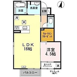 もものいえ 1LDKの間取図画像
