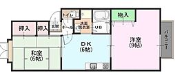 リバーサイド桂 2DKの間取図画像