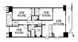 パークテラス横浜ベイ 3LDKの間取図画像