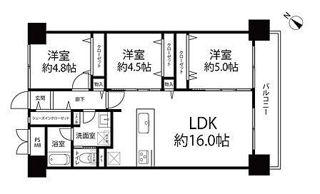 3LDK 間取り