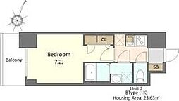 S-RESIDENCE阿波座bouncy 1Kの間取図画像
