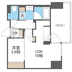 コンフォリア・リヴ本町WEST 1LDKの間取図画像