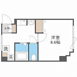 アワザビル 1Kの間取図画像