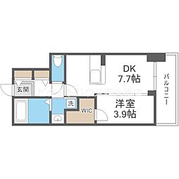 la Waison NAMBA west 1DKの間取図画像