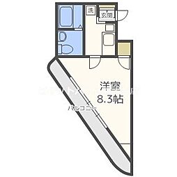 セイワパレス堂島シティ 1Kの間取図画像