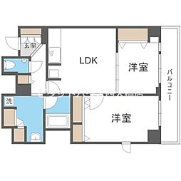 BRAVI南堀江 2LDKの間取図画像
