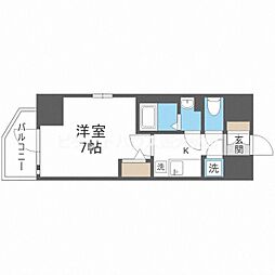 エスリード難波THEFIRST 1Kの間取図画像