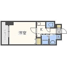SWISS難波西 1Kの間取図画像