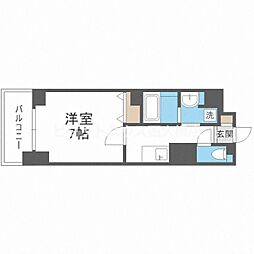 ハビテ靭センターコート 1Kの間取図画像