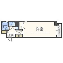 ライオンズマンション西長堀 ワンルームの間取図画像