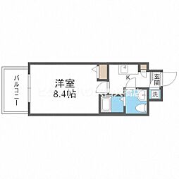 ESLEADAWAZACITYWEST2 1Kの間取図画像