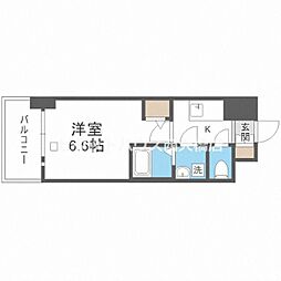 エスリード大阪梅田WEST 1Kの間取図画像