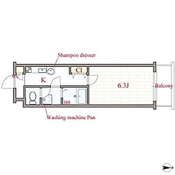 MARION 1Kの間取図画像