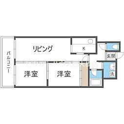 テンフォーティ 2LDKの間取図画像