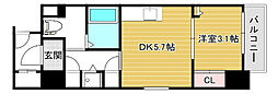 サニーハウス南堀江 1DKの間取図画像