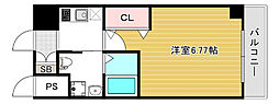 エルプレイス本町 1Kの間取図画像