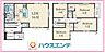 間取り：2階に4部屋の機能的な間取りです。キッチンの裏側に浴室・洗面所を配置して主婦動線を考慮しています！