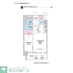 COMFORIA江坂広芝町 1LDKの間取図画像